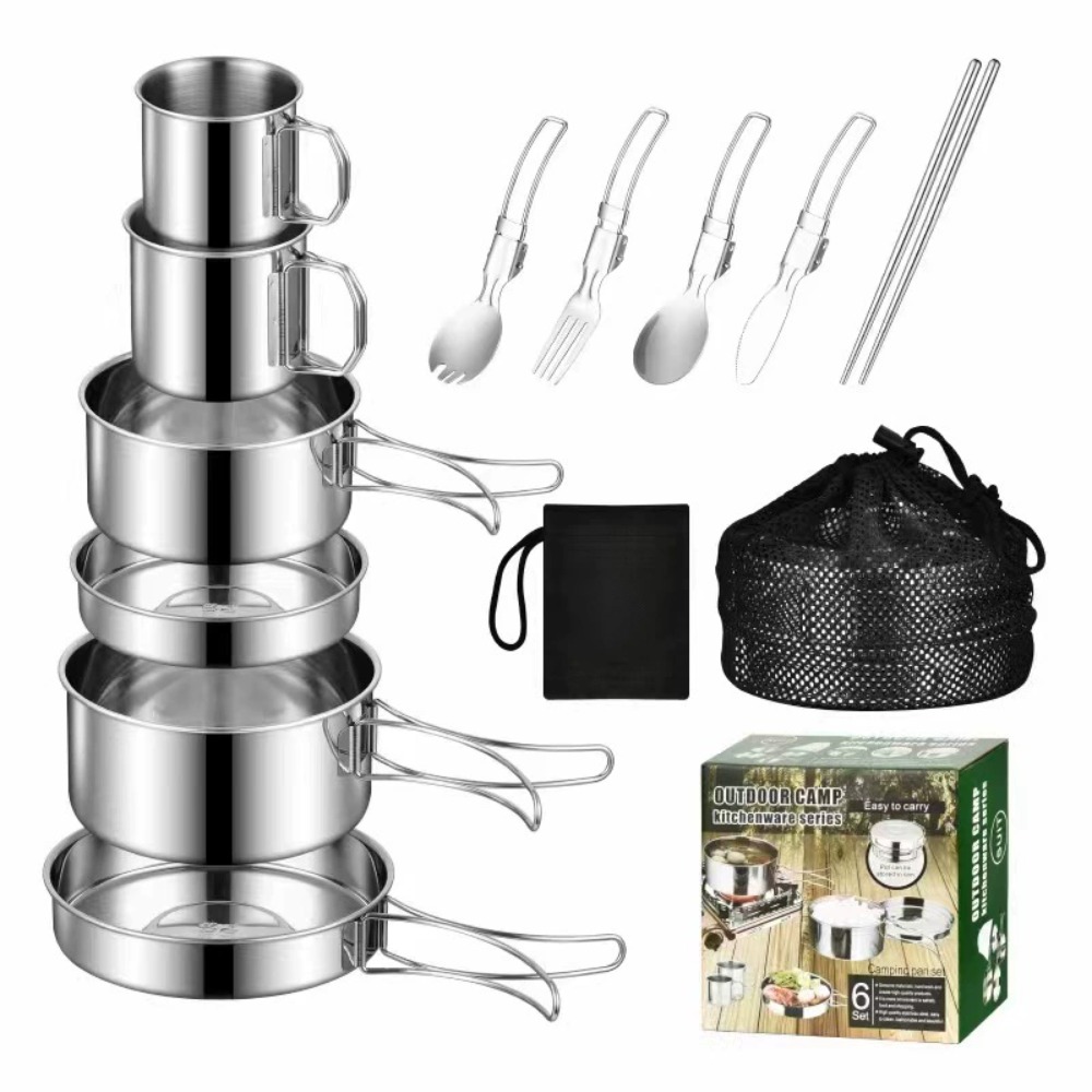 Camping Cooking Pots And Pans Set - 12 шт., набор повара для приключений,