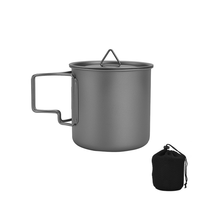 Camping Cooking Kit - Титановая походная кружка со складной ручкой,