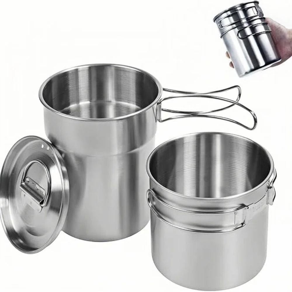 Camping Cooking Set Stainless Steel - Складные походные кружки и чашки, походный