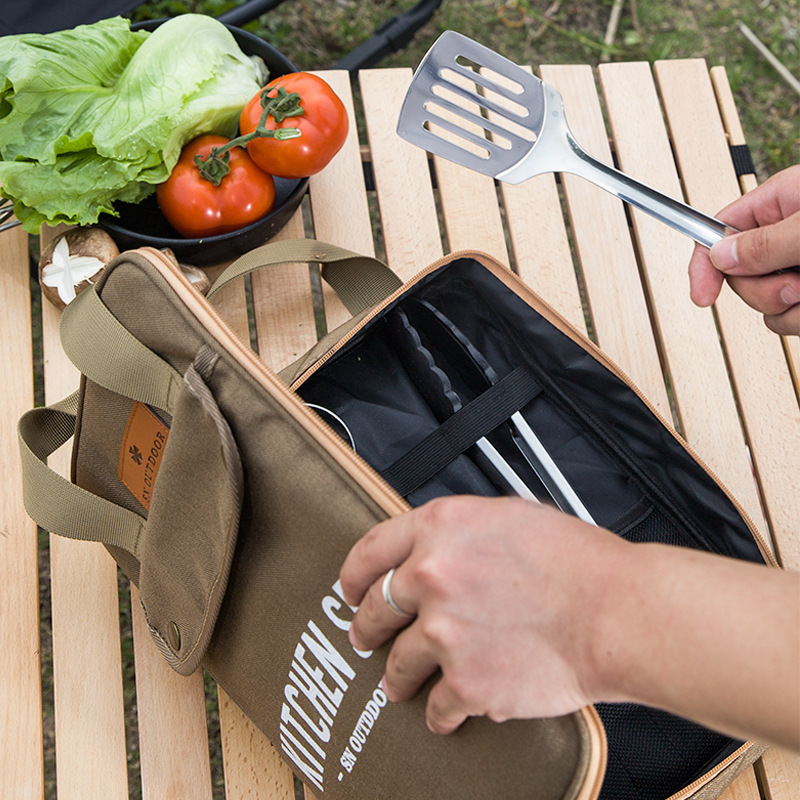 Camping Cooking Set Stainless Steel - Набор походной кухонной утвари из 8