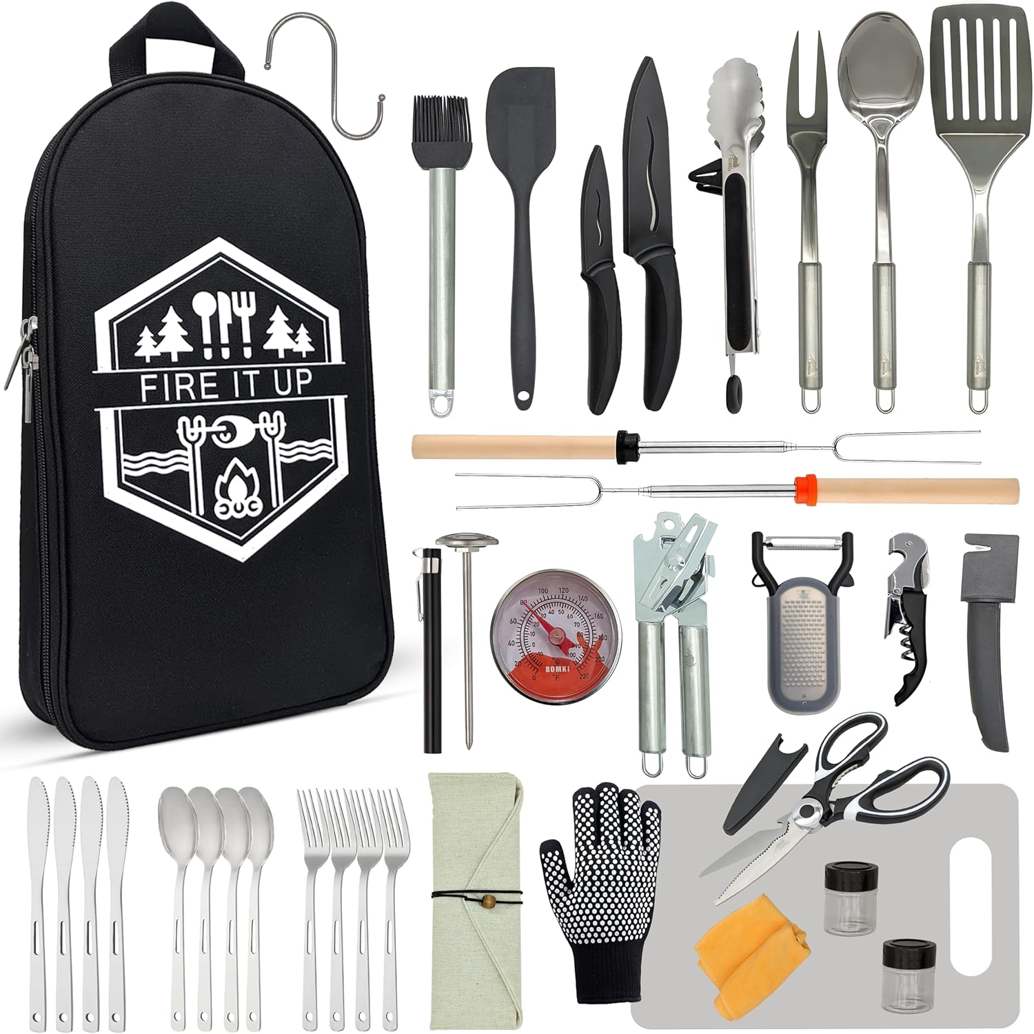Camping Cooking Essentials Kit - Набор походной посуды и принадлежностей для