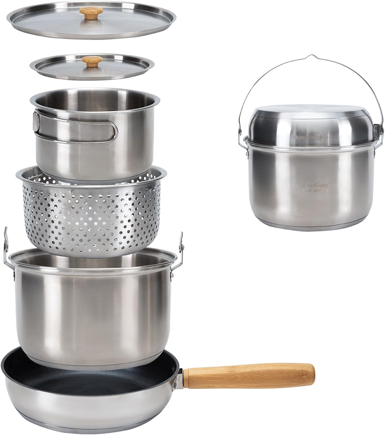 Camping Cooking Pots And Pans Set - Набор походной посуды из нержавеющей стали