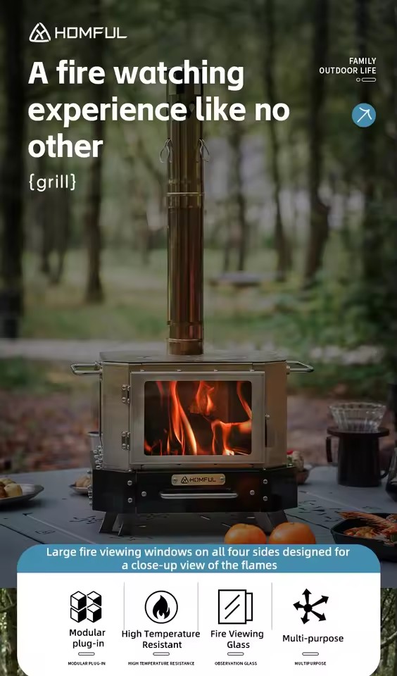 Портативная дровяная печь HOMF – обзор и цена Camping Cooking Kits