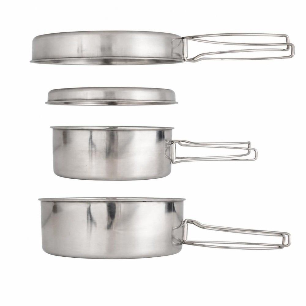 Набор из 4 предметов портативн – обзор и цена Camping Cooking Pots And Pans Set