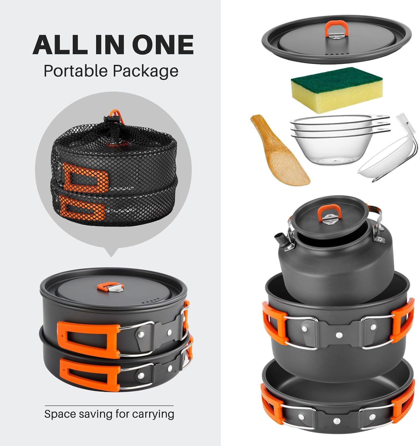 Набор походной посуды: кастрюл – обзор и цена Camping Cooking Pots And Pans Set