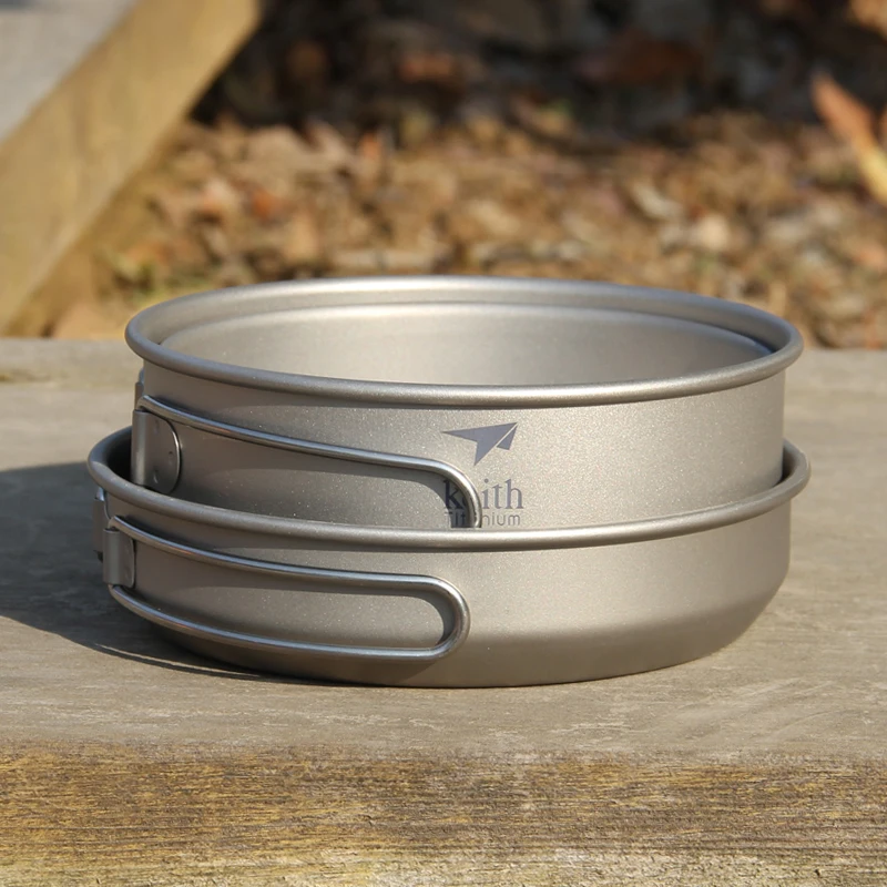 Keith 3 шт. титановая посуда,  – обзор и цена Camping Cooking Set Stainless Steel