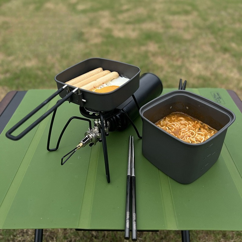 Набор походной посуды 2-в-1 из – обзор и цена Camping Cooking Pots And Pans Set