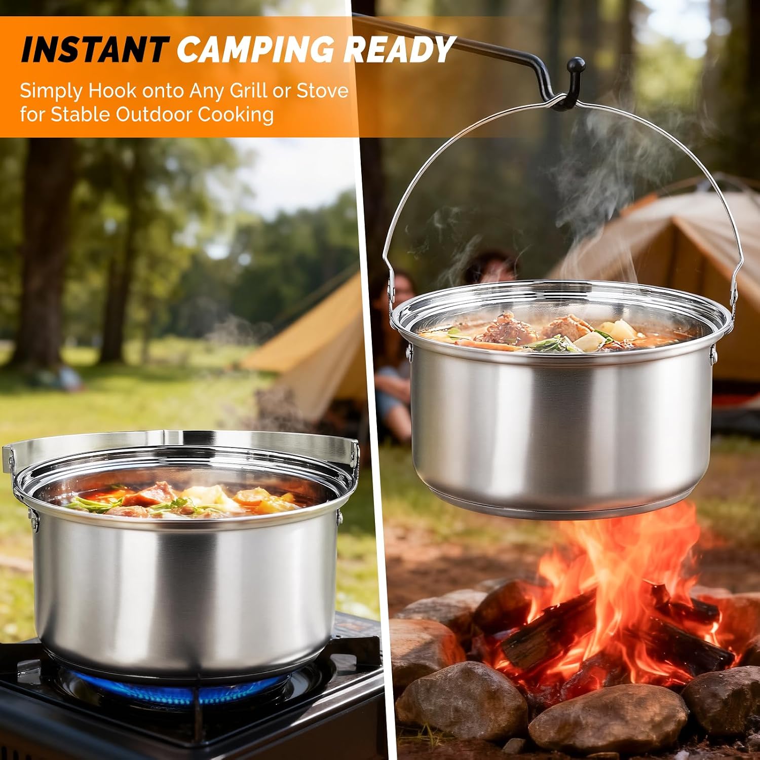 Набор посуды из 6 предметов, л – обзор и цена Camping Cooking Set Stainless Steel