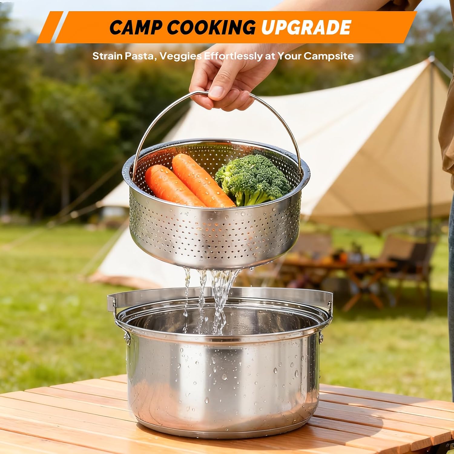 Набор посуды из 6 предметов, л – обзор и цена Camping Cooking Set Stainless Steel