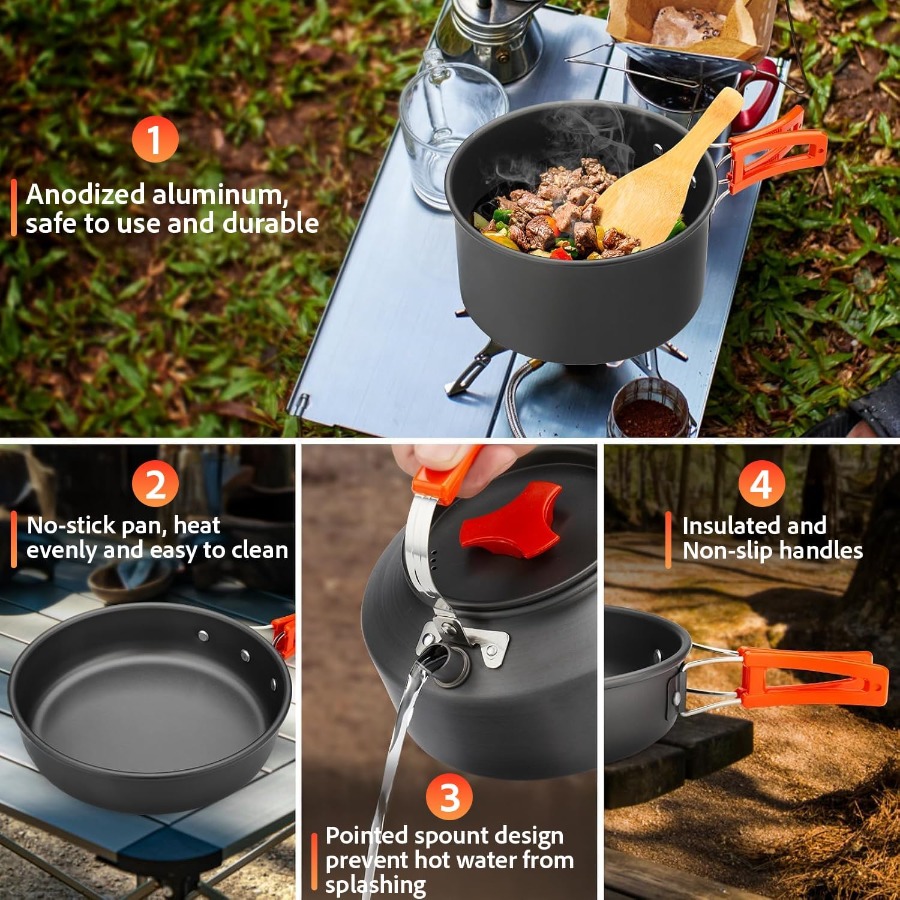 Набор посуды для кемпинга: кас – обзор и цена Camping Cooking Pots And Pans