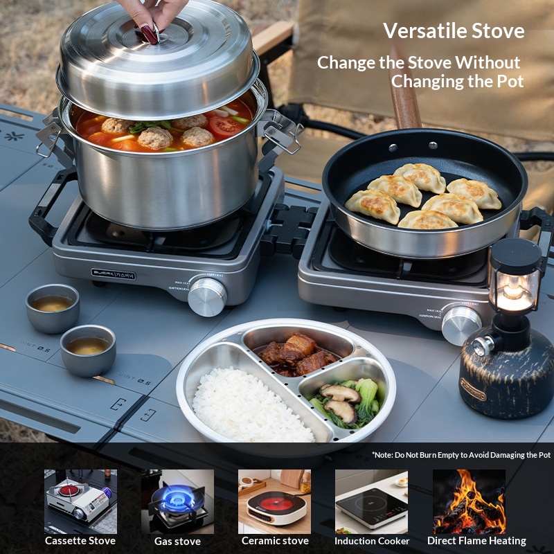 Набор для кемпинга BUERK: паро – обзор и цена Camping Cooking Pots And Pans Set