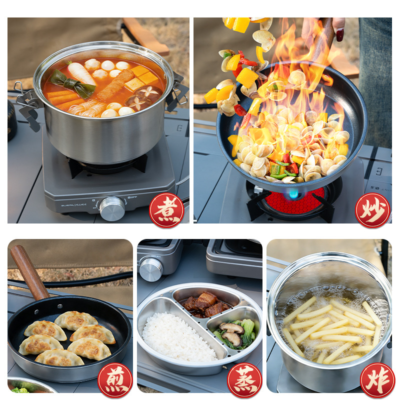 Набор для кемпинга BUERK: паро – обзор и цена Camping Cooking Pots And Pans Set