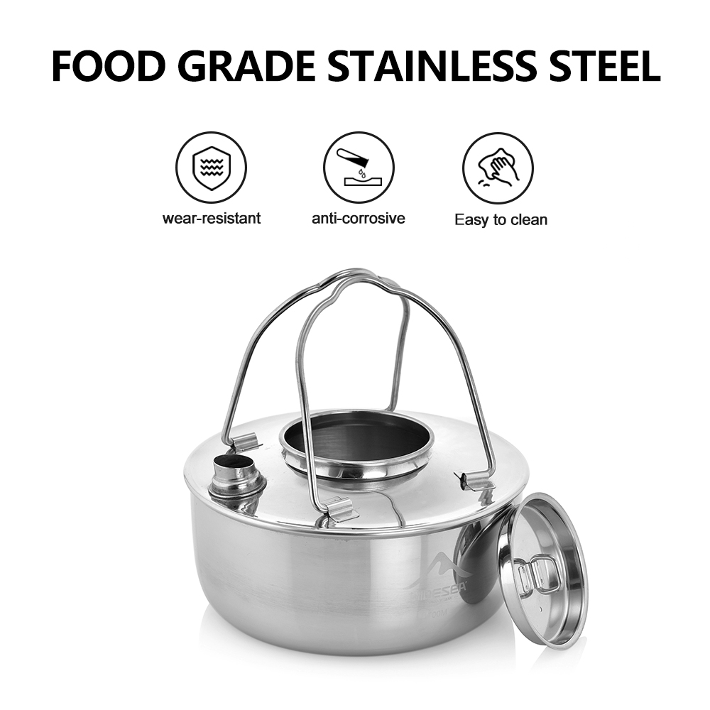 Widesea Кемпинг Открытый 1,7 л – обзор и цена Camping Cooking Set Stainless Steel
