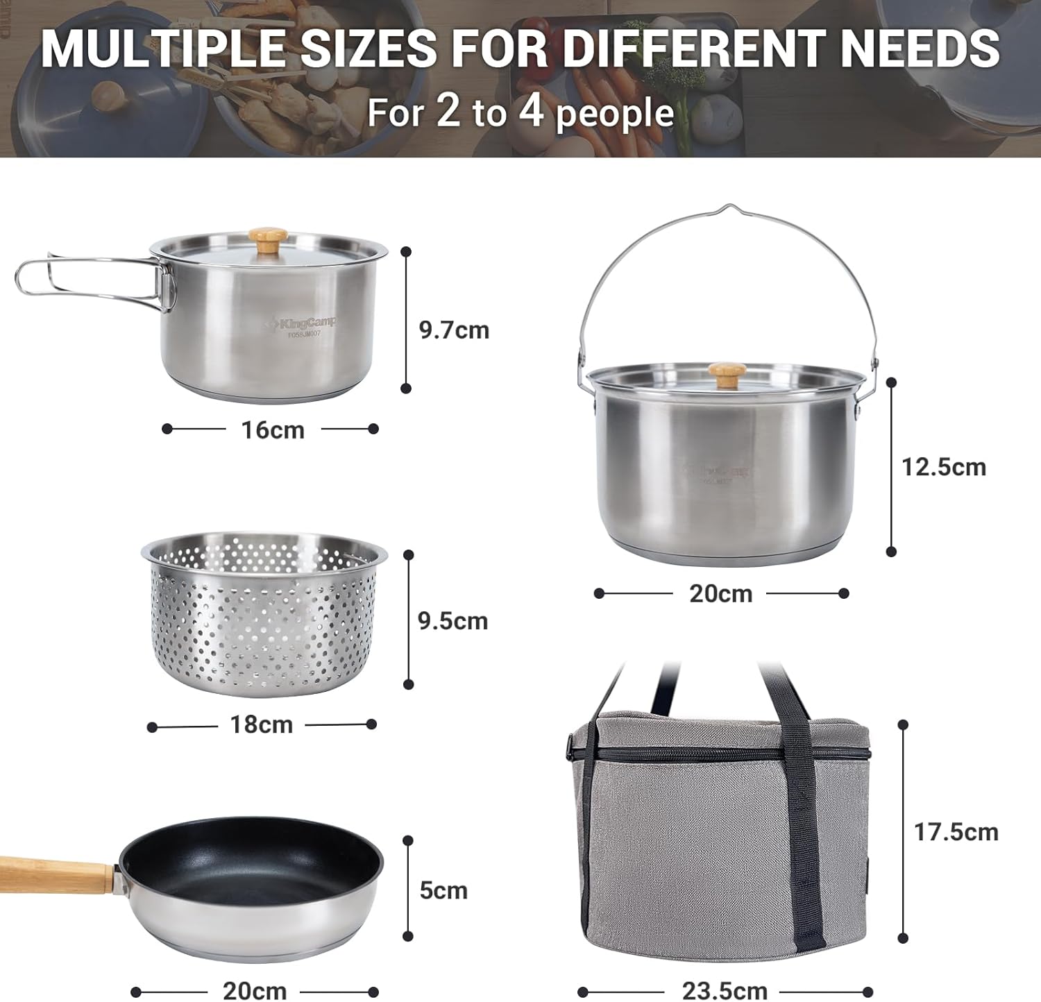 Набор походной посуды из нержа – обзор и цена Camping Cooking Pots And Pans Set