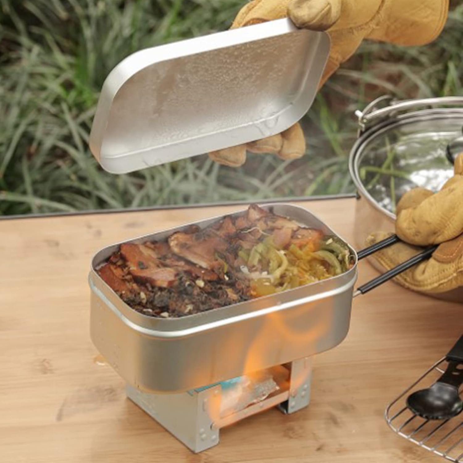 Складная ручка коробки для бен – обзор и цена Camping Outdoor Cooking Equipment