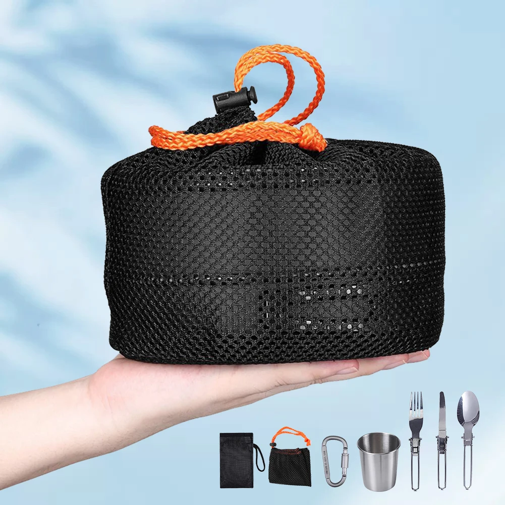 Набор походной посуды: чайник, – обзор и цена Camping Cooking Set Stainless Steel