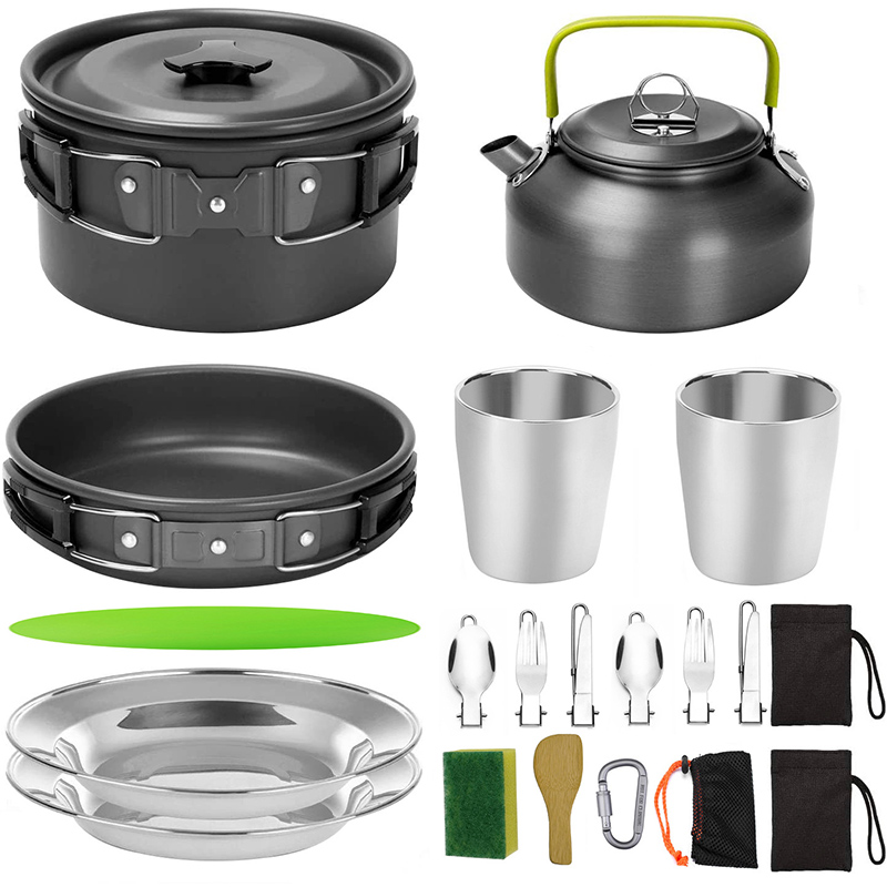 Набор походной посуды для кемп – обзор и цена Camping Cooking Pots And Pans Set