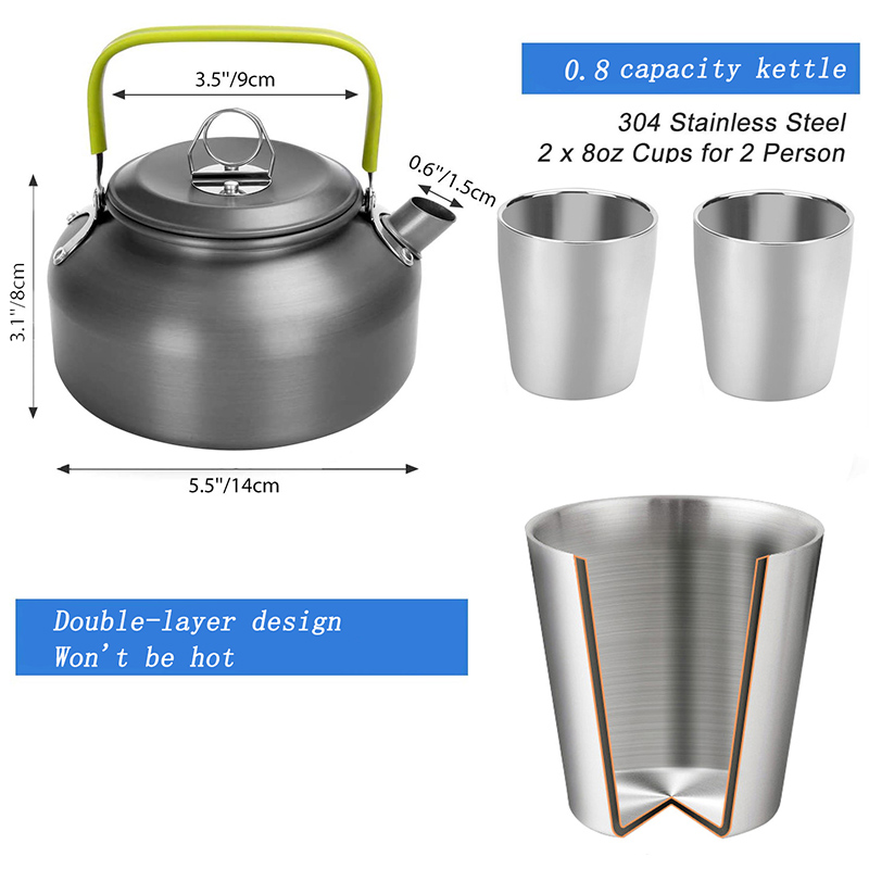 Набор походной посуды для кемп – обзор и цена Camping Cooking Pots And Pans Set