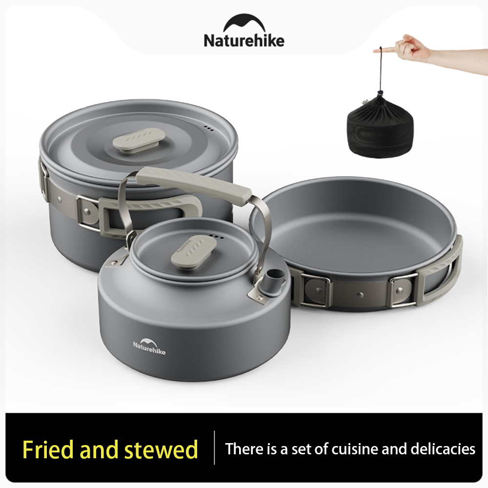 Набор уличных кастрюль Natureh – обзор и цена Camping Cooking Set Stainless Steel