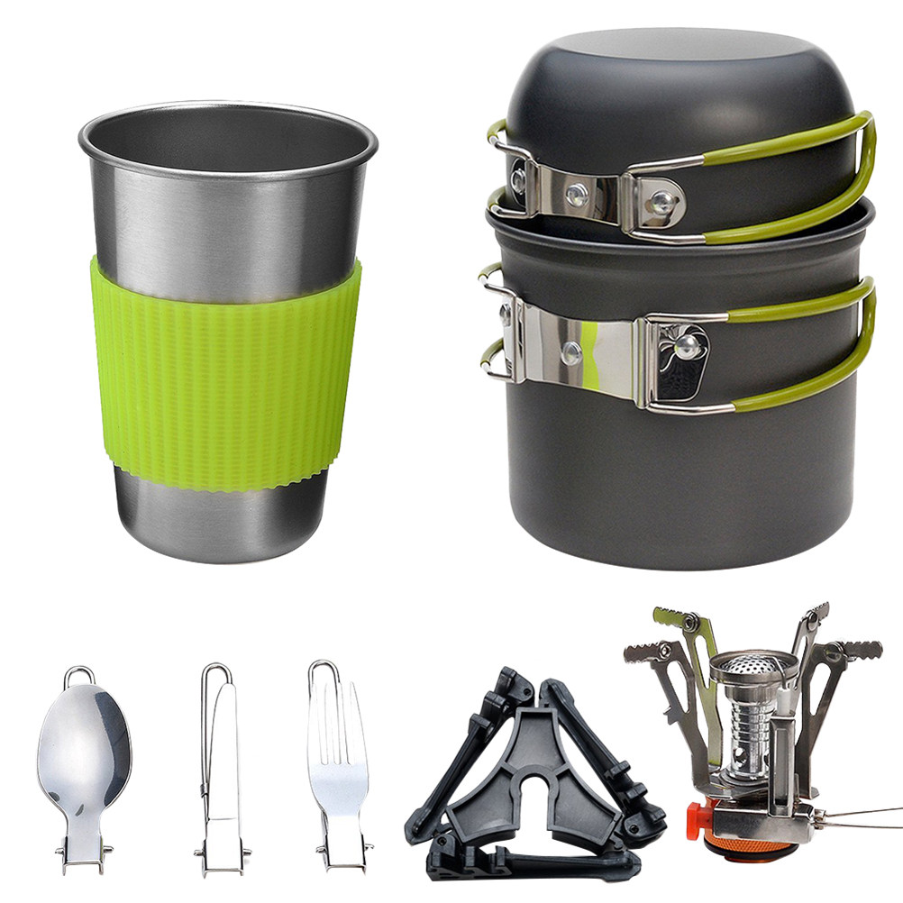Набор походной посуды для кемп – обзор и цена Camping Cooking Pots And Pans Set
